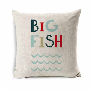 Kids Cartoon Big Fish Cushion Cover Ocean Sea Animal Throw Pillow Case