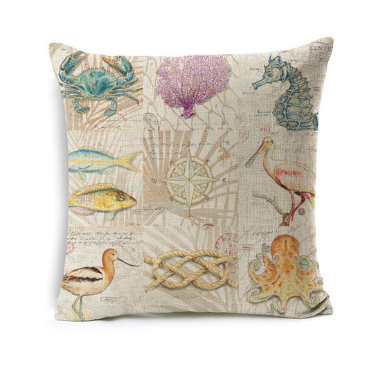 Mediterranean Ocean Animals Pillowcase