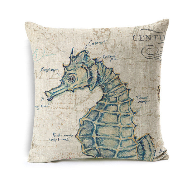 Mediterranean Ocean Animal Seahorse Pillowcase