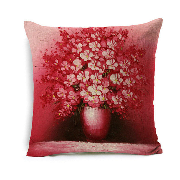 Red Floral Pillowcase