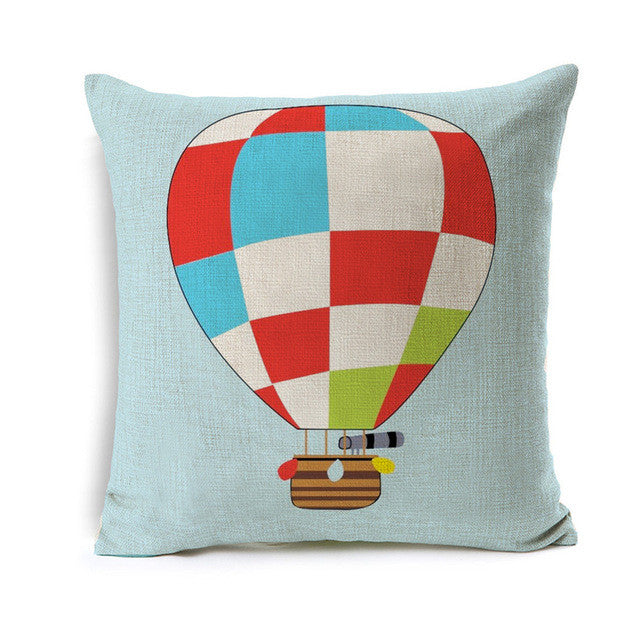 Colourful Blue Balloon Cushion Cover Throw Pillow Cover
