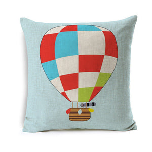 Colourful Blue Balloon Cushion Cover Throw Pillow Case