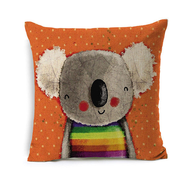 Kids Cartoon Animal Cushion Cover Koala Throw Pillow Case