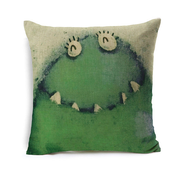 Kids Cartoon Animal Cushion Cover Frog Throw Pillow Case