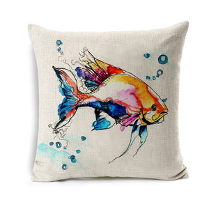 Golden Fish Drawing Pillowcase