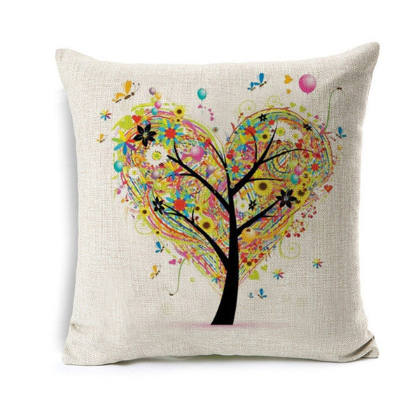 Colorful Heart Tree Pillowcase