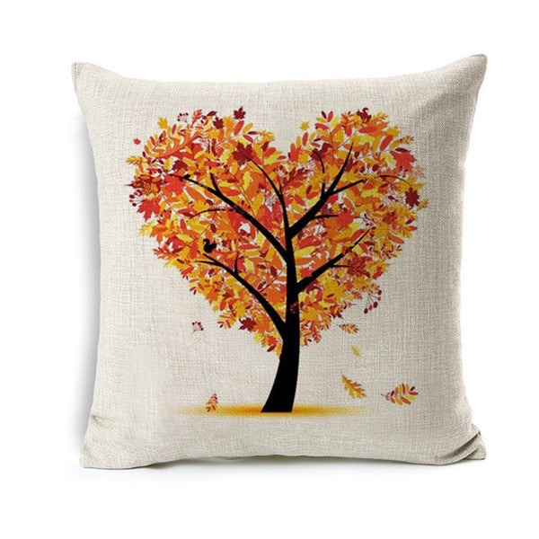 Colorful Orange Heart Tree Pillowcase
