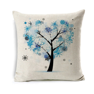 Colorful Blue Heart Tree Pillowcase