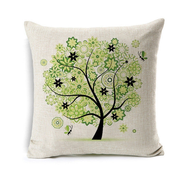 Colorful Green Tree Pillowcase